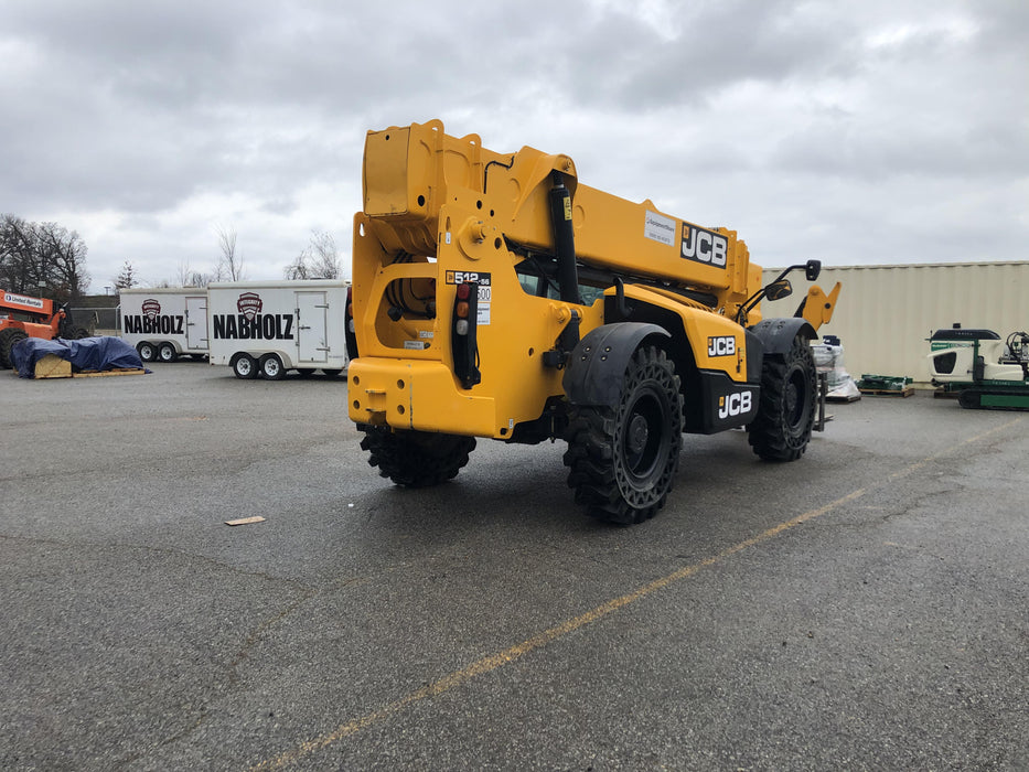 2019 JCB 512-56 Enclosed Cab, 74 HP, Solid Tires, Worklights, Beacon, Aux Hydraulics, Lifting Eye 60" Carriage/60" Forks