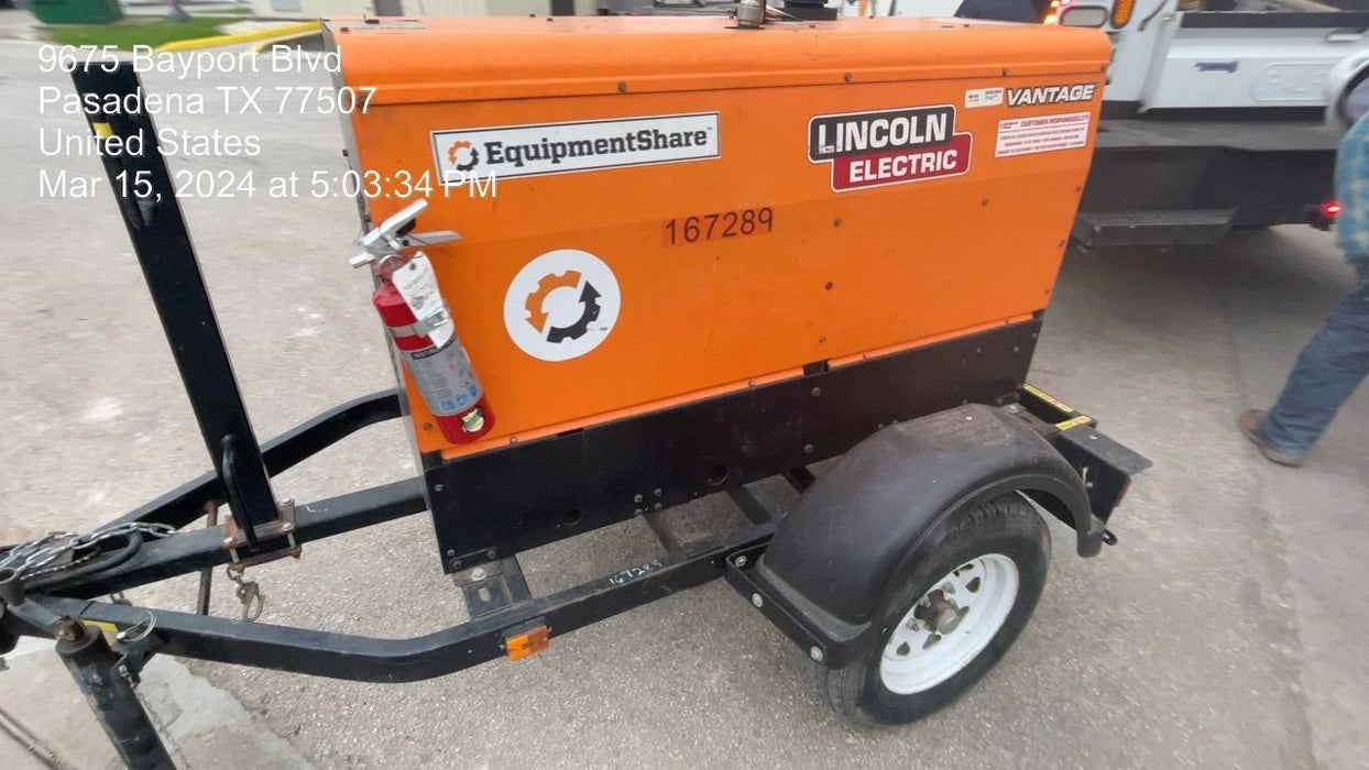 2021 Lincoln Electric Vantage 322 Vantage 322 Ready Pak 3 w/ Decals, ORANGE (includes trailer, cable rack, fender light kit) NO Telematics