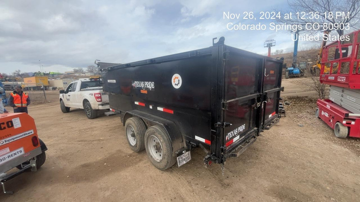 2025 TEXAS PRIDE TRAILERS 14'L x 7'W 5 Cu Yd Trunnion Hydraulic Dump