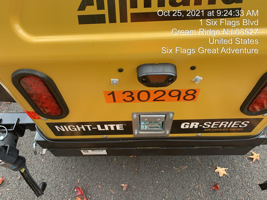 2021 Allmand NLV3GR (4) LED Light Fixture 350W, 23' Vertical Mast, 3kW Prime, Towable, Deep Sea L401, Leveling Jacks, Yanmar T4F 5.8hp