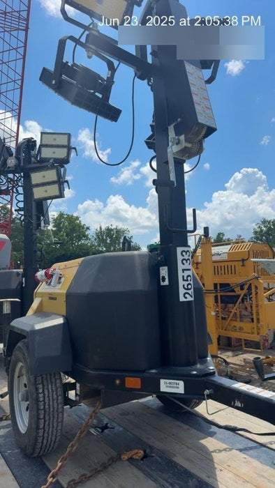 2022 Allmand NLV3GR (4) LED Light Fixture 350W, 23' Vertical Mast, 3kW Prime, Towable, ES Decals, T3