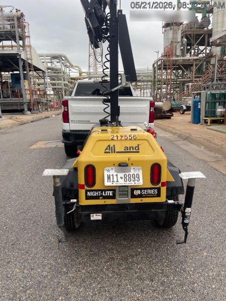2022 Allmand NLV3GR (4) LED Light Fixture 350W, 23' Vertical Mast, 3kW Prime, Towable, Deep Sea L401, Leveling Jacks, Yanmar T4F 5.8hp