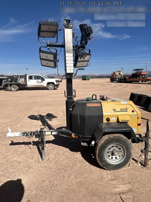 2022 Allmand NLV3GR (4) LED Light Fixture 350W, 23' Vertical Mast, 3kW Prime, Towable, ES Decals, T3