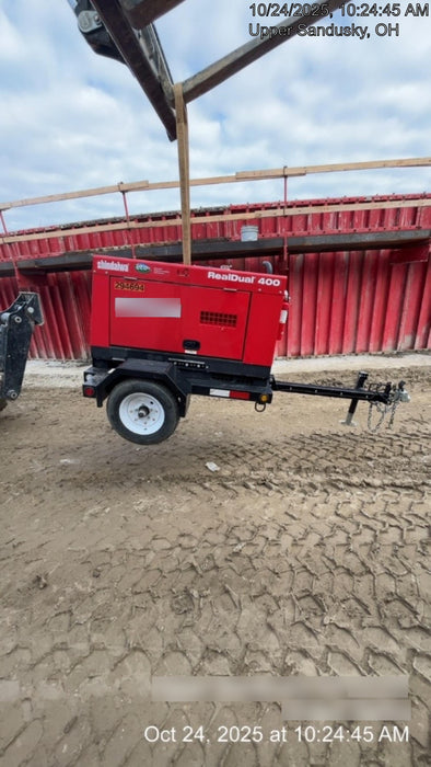 2023 Shindaiwa DGW400MDL Kubota D902 Engine, 23 HP, Dual Op Welder, Wire, Arc, Droop Stick, Tig, and CC Stick Functionality, Simulphase, 3 Phase and 1 Phase Gen Output, Single Axle NB Trlr, Slr Trckl Chrg 12V 12W, Fire Ext