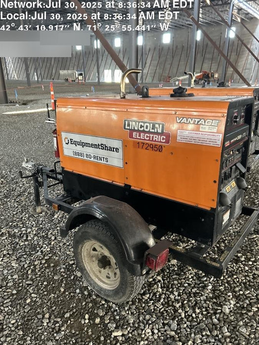 2021 Lincoln Electric Vantage 322 Vantage 322 Ready Pak 3 w/ Decals, ORANGE (includes trailer, cable rack, fender light kit) NO Telematics