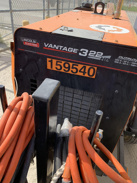 2021 Lincoln Electric Vantage 322 Vantage 322 Ready Pak 3 w/ Decals, ORANGE (includes trailer, cable rack, fender light kit) NO Telematics