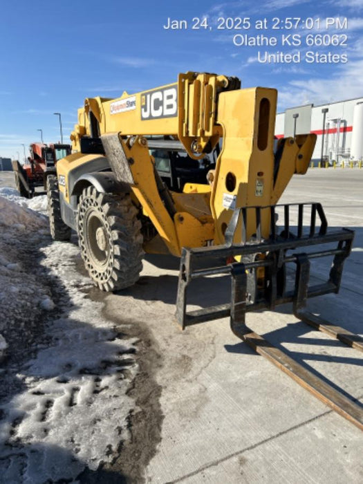 2019 JCB 510-56 74 HP w/Open ROPS, Beacon, Aux Hydraulics, Worklights, Solid Tires, 60" Carriage/Forks