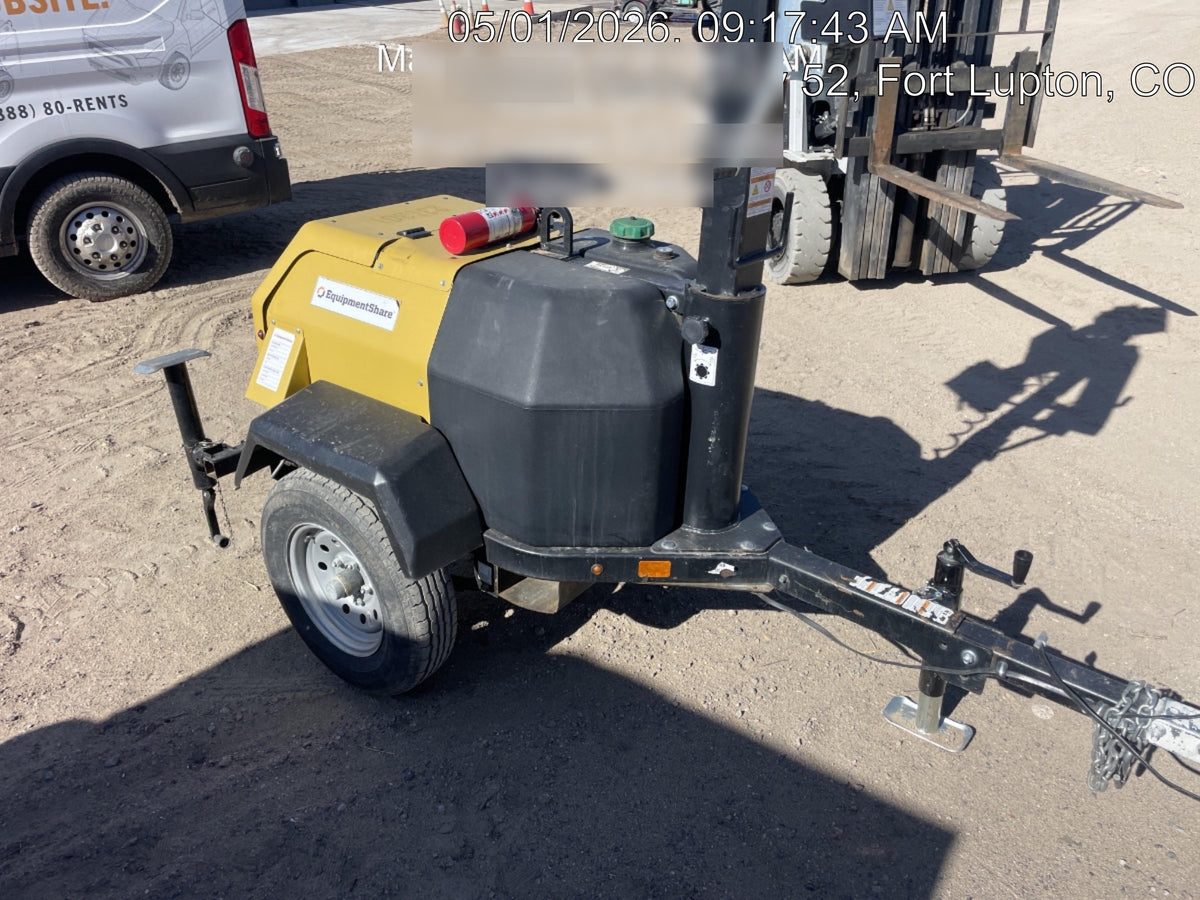 2022 Allmand NLV3GR (4) LED Light Fixture 350W, 23' Vertical Mast, 3kW Prime, Towable, Deep Sea L401, Leveling Jacks, Yanmar T4F 5.8hp