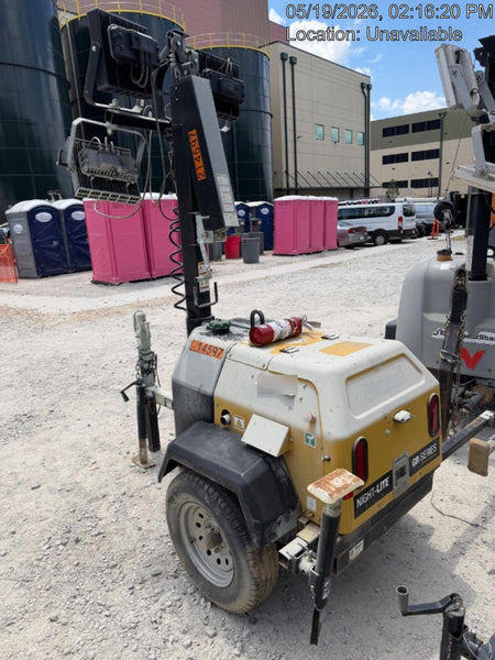 2022 Allmand NLV3GR (4) LED Light Fixture 350W, 23' Vertical Mast, 3kW Prime, Towable, Deep Sea L401, Leveling Jacks, Yanmar T4F 5.8hp