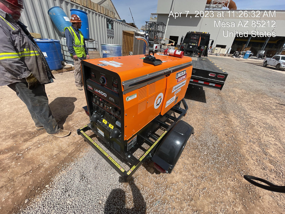 2023 Lincoln Electric LE400 Kubota V1505, Trlr, Cable Rack, Light Kit, ES Decals, T3