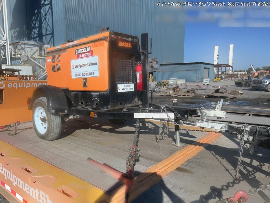 2021 Lincoln Electric Vantage 322 Vantage 322 Ready Pak 3 w/ Decals, ORANGE (includes trailer, cable rack, fender light kit) NO Telematics