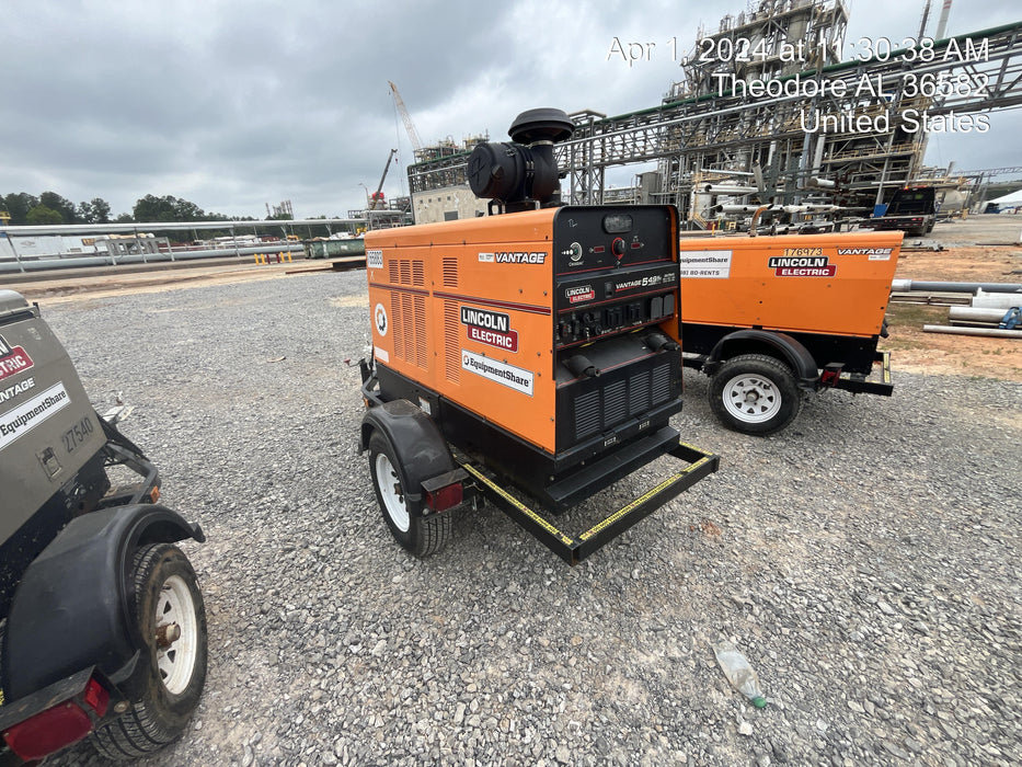 2021 Lincoln Electric Vantage 549X Ready Pak 3, ORANGE (includes trailer, cable rack, fender light kit)