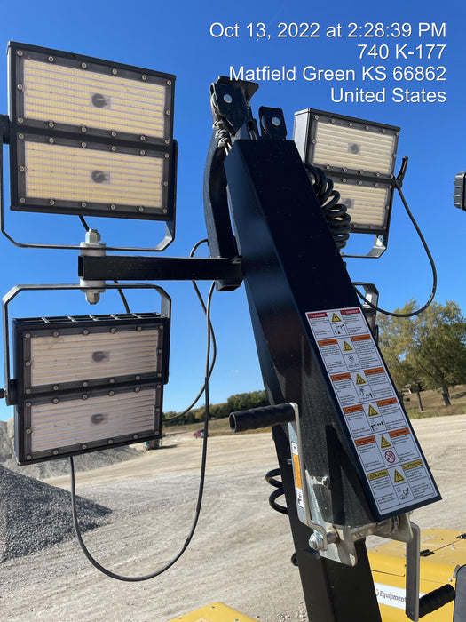 2022 Allmand NLV3GR (4) LED Light Fixture 350W, 23' Vertical Mast, 3kW Prime, Towable, ES Decals, T3