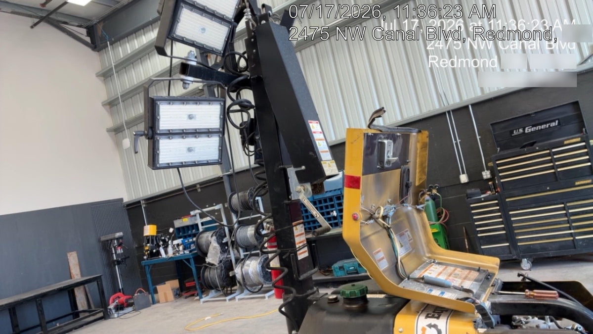 2020 Allmand NLV3GR (4) LED Light Fixture 350W, 23' Vertical Mast, 3kW Prime, Towable, Deep Sea L401, Leveling Jacks, Yanmar T4F 5.8hp