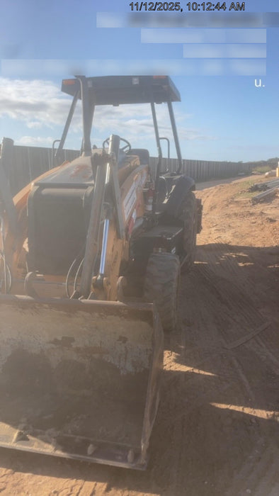 2019 Case 570N EP Canopy, 4WD, GP Front Bucket, Dual Tilt Cylinder, 84" Box Blade w/ Scarifier, Wheel Weights, Beacon