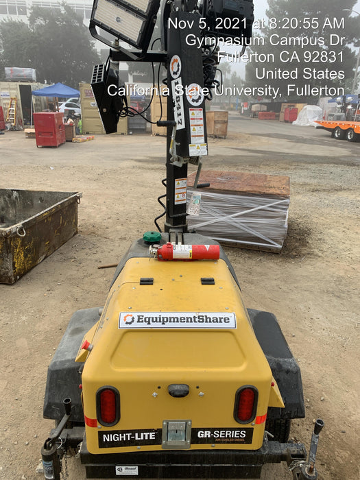 2021 Allmand NLV3GR (4) LED Light Fixture 350W, 23' Vertical Mast, 3kW Prime, Towable, Deep Sea L401, Leveling Jacks, Yanmar T4F 5.8hp