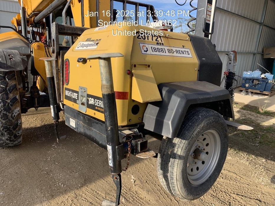 2022 Allmand NLV3GR (4) LED Light Fixture 350W, 23' Vertical Mast, 3kW Prime, Towable, Deep Sea L401, Leveling Jacks, Yanmar T4F 5.8hp