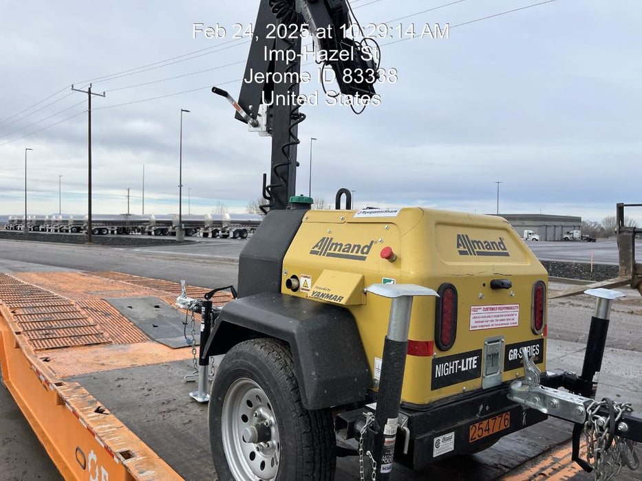 2022 Allmand NLV3GR (4) LED Light Fixture 350W, 23' Vertical Mast, 3kW Prime, Towable, ES Decals, T3