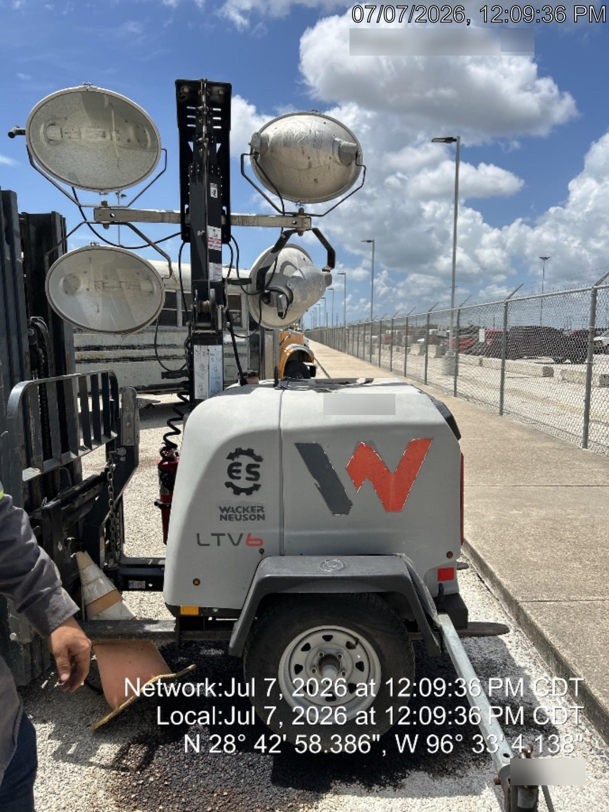 2018 Wacker Neuson LTV6L-MH Wacker Neuson LTV6L Mobile Light Tower w/Fuel Level Sensor Installed