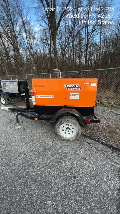 2021 Lincoln Electric Vantage 322 Vantage 322 Ready Pak 3 w/ Decals, ORANGE (includes trailer, cable rack, fender light kit) NO Telematics
