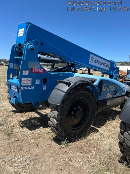 2019 Genie GTH-636 Canopy, Solid RT Tires, LED Work Lights, Beacon 60" QA Carriage, 48" Forks
