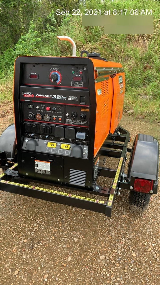 2021 Lincoln Electric Vantage 322 Vantage 322 Ready Pak 3 w/ Decals, ORANGE (includes trailer, cable rack, fender light kit) NO Telematics