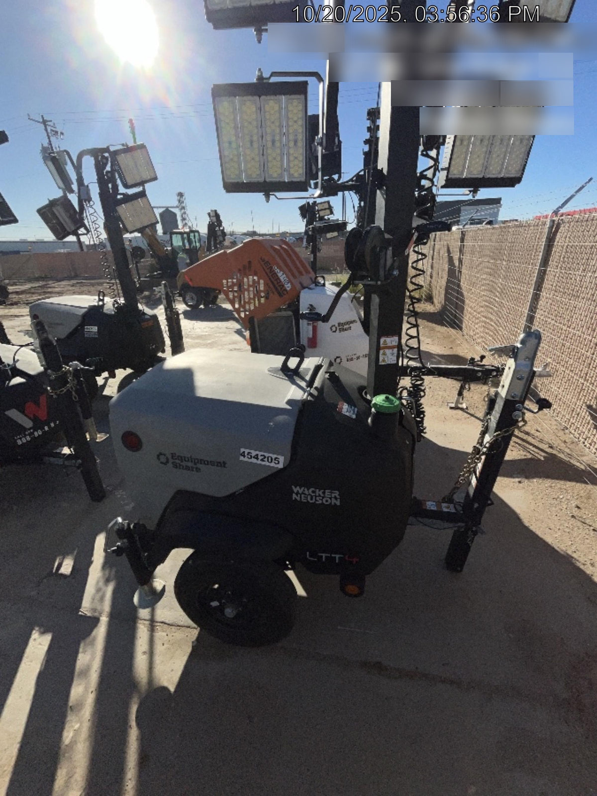 2024 Wacker Neuson LTT4 Diesel, Kohler KDW702, Deep Sea Controller, Auto Start, LED 320W, Bypass Outlet, T3
