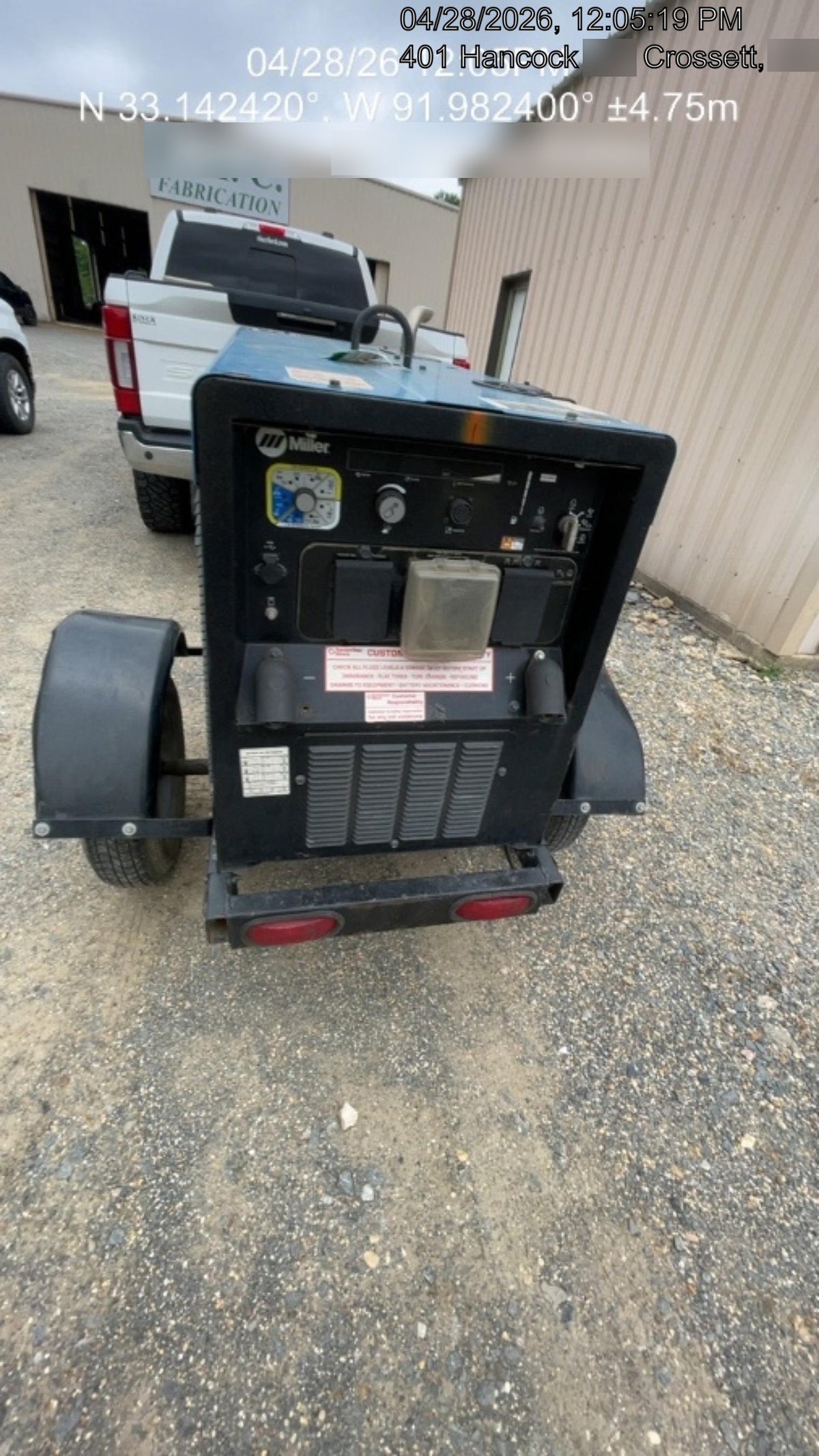 2020 Miller Electric BIG BLUE 400 Trailer Mounted Welder