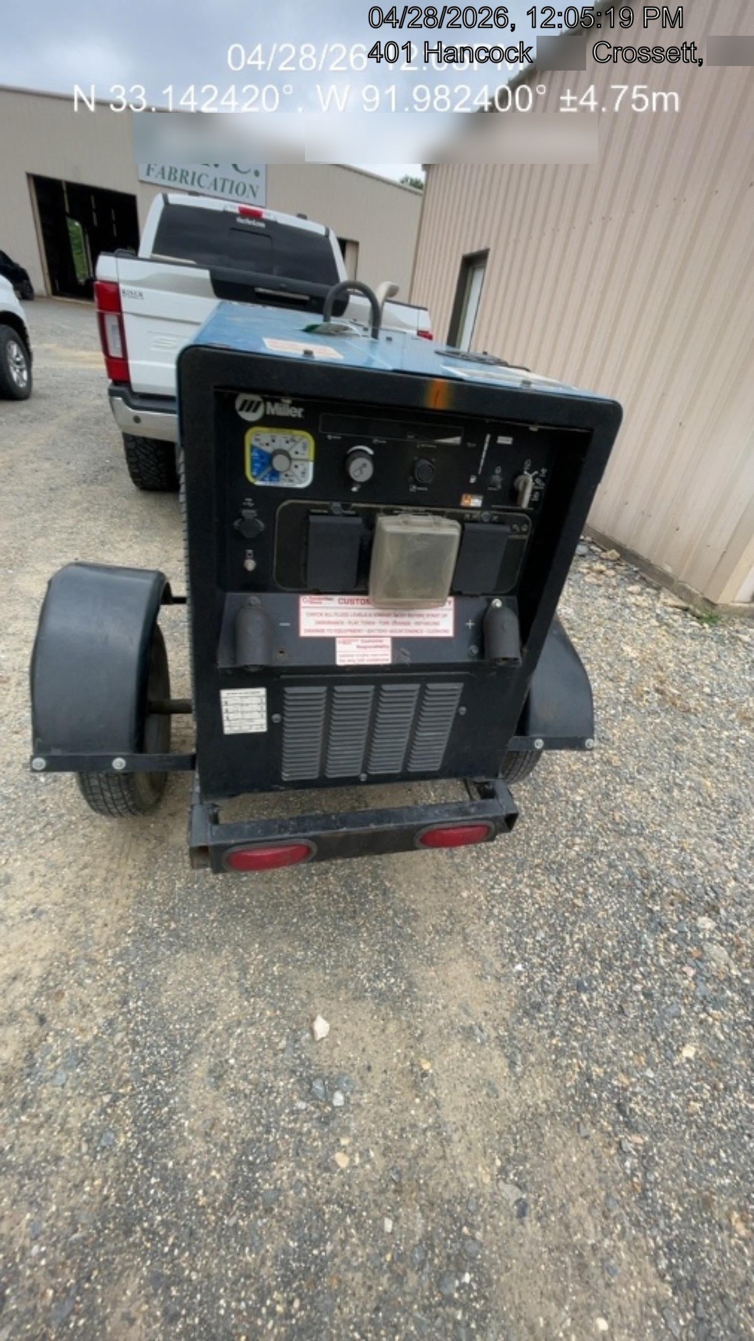 2020 Miller Electric BIG BLUE 400 Trailer Mounted Welder