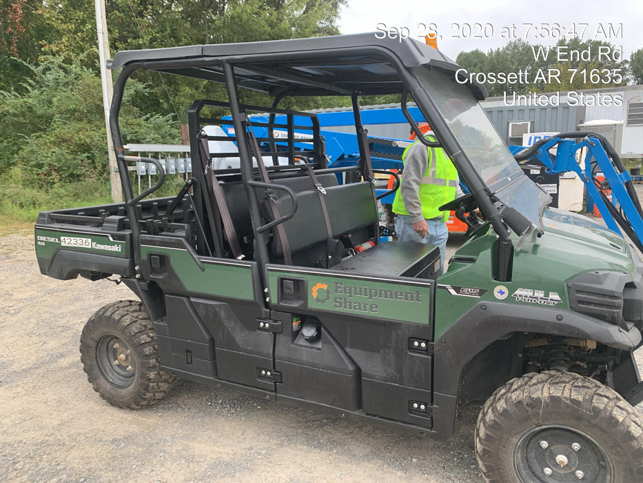2019 Kawasaki Mule PRO-DXT Standard Options, Backup Alarm, Beacon, Plastic Hard Top, Poly Windshield, Horn Kit