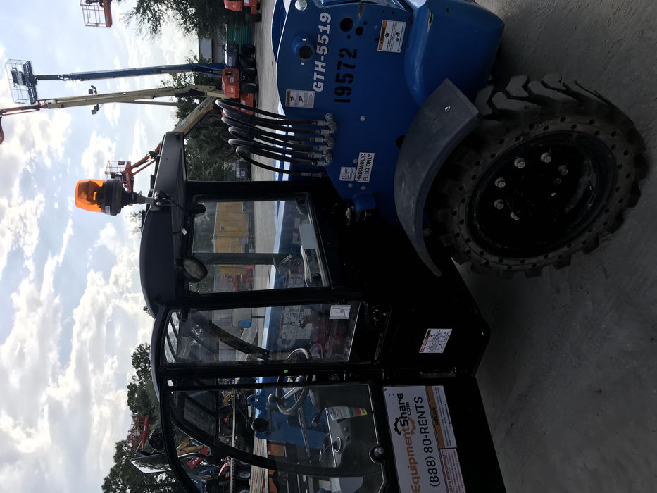 2018 Genie GTH-5519 Genie GTH-5519 Telehandler w/Enclosed Cab w/HVAC, 48" Carriage/Forks, Solid RT Tires, Work Light Package