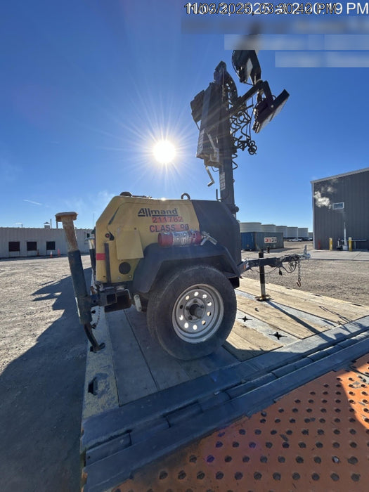 2022 Allmand NLV3GR (4) LED Light Fixture 350W, 23' Vertical Mast, 3kW Prime, Towable, Deep Sea L401, Leveling Jacks, Yanmar T4F 5.8hp