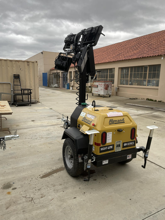 2022 Allmand NLV3GR (4) LED Light Fixture 350W, 23' Vertical Mast, 3kW Prime, Towable, ES Decals, T3