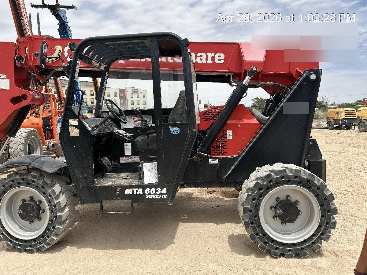 2019 Manitou MTA6034 Canopy, LED Work Lights, Solid Tires, Beacon, Auxiliary Hydraulics 48" Carriage and 48" Forks