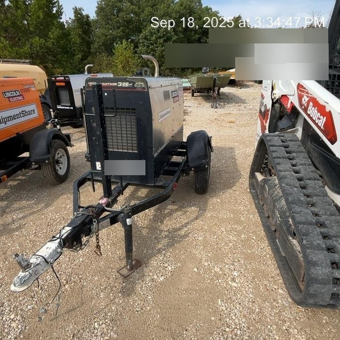 2019 Lincoln Electric Vantage 322 Welder Ready-Pak 3, Two wheel trailer, Fender and Light kit, Cable Rack