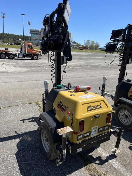 2022 Allmand NLV3GR (4) LED Light Fixture 350W, 23' Vertical Mast, 3kW Prime, Towable, Deep Sea L401, Leveling Jacks, Yanmar T4F 5.8hp