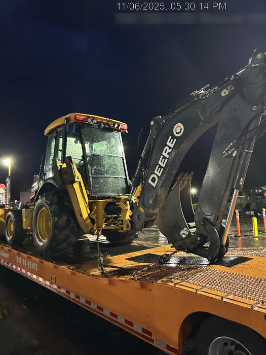 2020 John Deere 410L - Extendable Stick Cab/Heat/Air, 4WD, Extendable Stick, Pilot Controls, 2 Way Hydraulics, TAG Manual QC