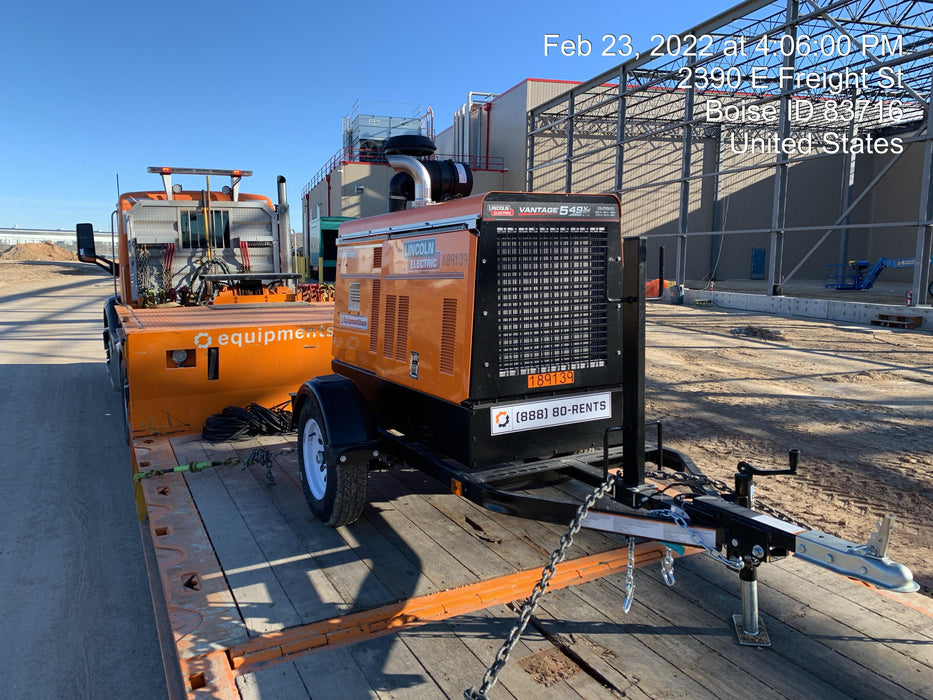 2021 Lincoln Electric Vantage 549X Ready Pak 3, ORANGE (includes trailer, cable rack, fender light kit)