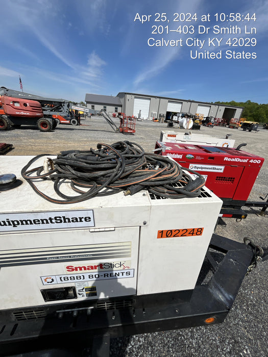 2023 Shindaiwa DGW400MDL Kubota D902 Engine, 23 HP, Dual Op Welder, Wire, Arc, Droop Stick, Tig, and CC Stick Functionality, Simulphase, 3 Phase and 1 Phase Gen Output, Single Axle NB Trlr, Slr Trckl Chrg 12V 12W, Fire Ext