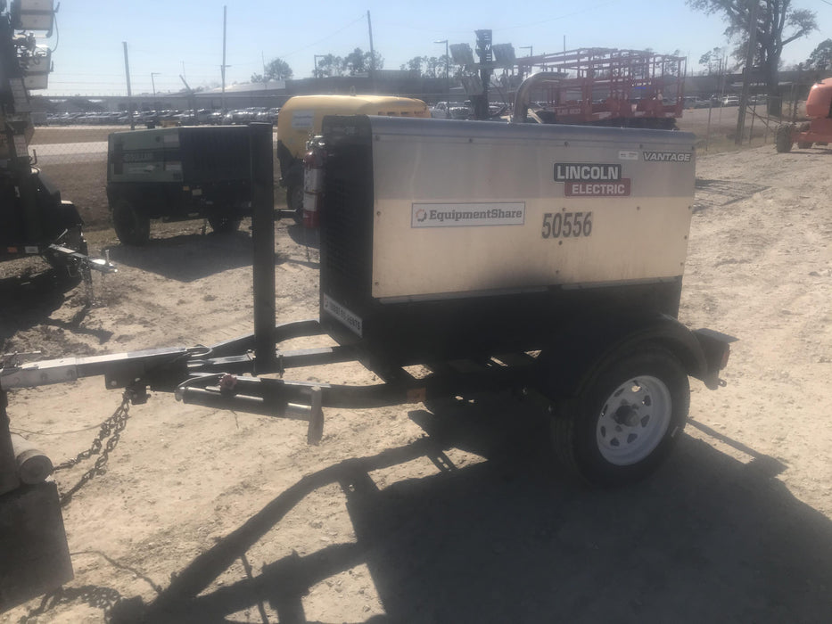 2019 Lincoln Electric Vantage 322 Welder Ready-Pak 3, Two wheel trailer, Fender and Light kit, Cable Rack