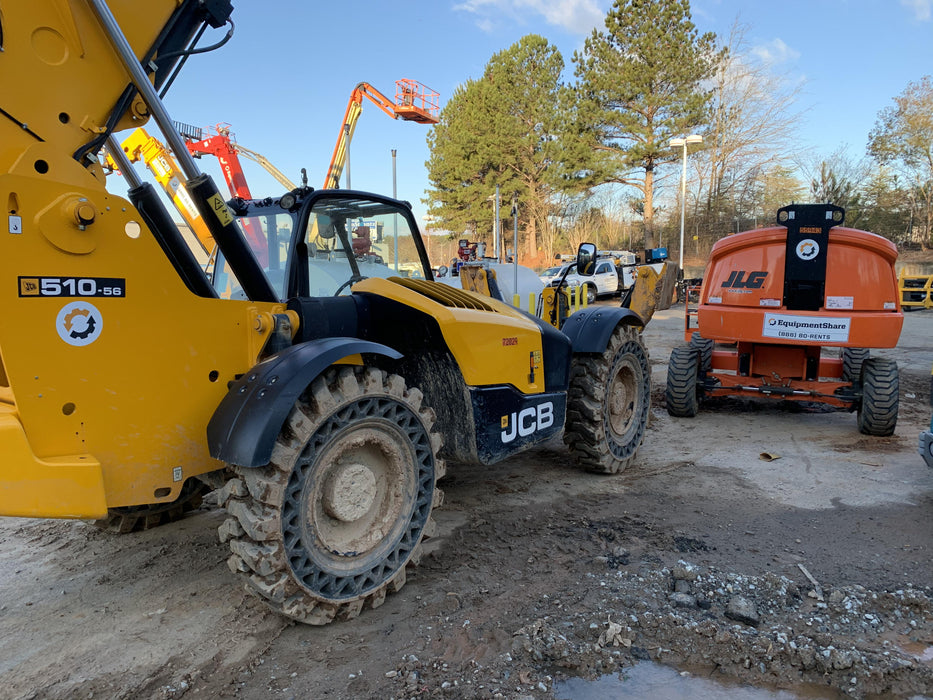 2020 JCB 510-56 Canopy, Solid Tires, Work Lights, Beacon, Aux Hydraulics, Back up Alarm, Lifting Eye, ES Decals
