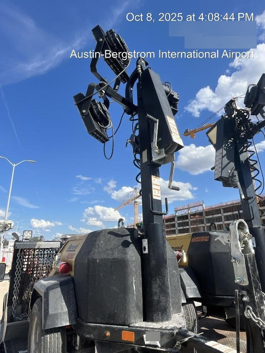 2022 Allmand NLV3GR (4) LED Light Fixture 350W, 23' Vertical Mast, 3kW Prime, Towable, Deep Sea L401, Leveling Jacks, Yanmar T4F 5.8hp