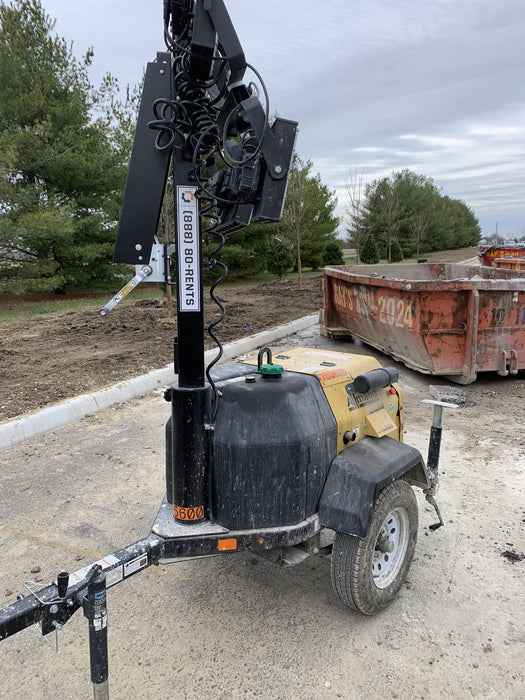 2021 Allmand NLV3GR (4) LED Light Fixture 350W, 23' Vertical Mast, 3kW Prime, Towable, Deep Sea L401, Leveling Jacks, Yanmar T4F 5.8hp