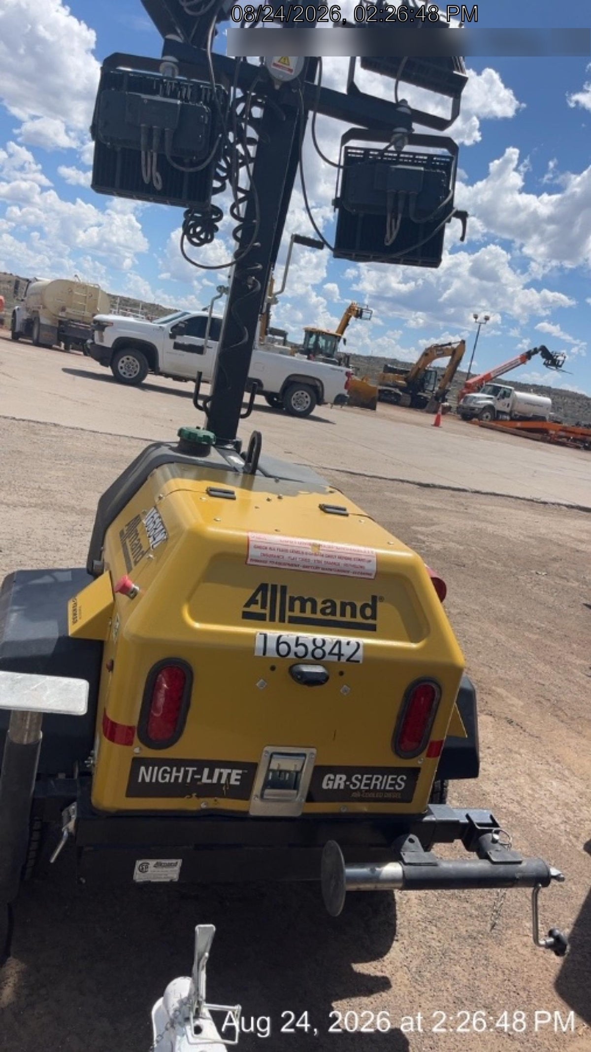 2021 Allmand NLV3GR (4) LED Light Fixture 350W, 23' Vertical Mast, 3kW Prime, Towable, Deep Sea L401, Leveling Jacks, Yanmar T4F 5.8hp
