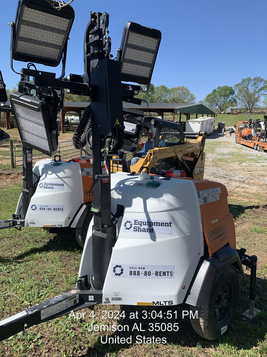 2024 Generac MLT2 Diesel, Flex Switch 120V Input, Powerzone Controller, 
(4) 320W LED Lights, 4kW Generator, 39.9 Gal Fuel Tank, 2" Ball, T3