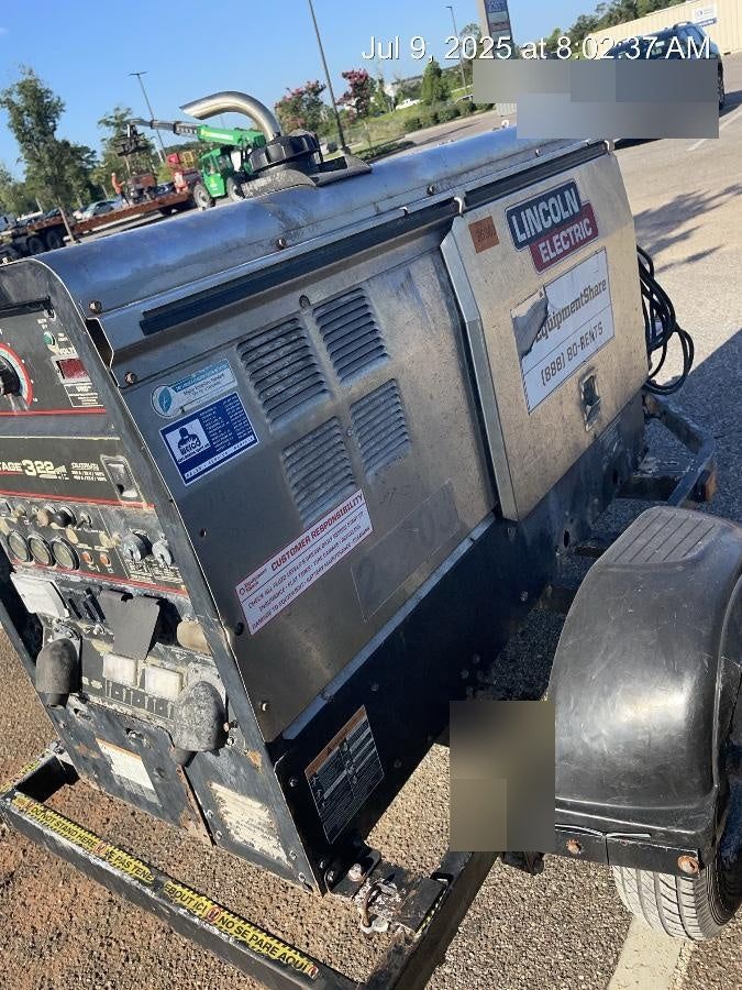 2019 Lincoln Electric Vantage 322 Lincoln Vantage 322 Welder w/Trailer, Light Kit, Cable Rack