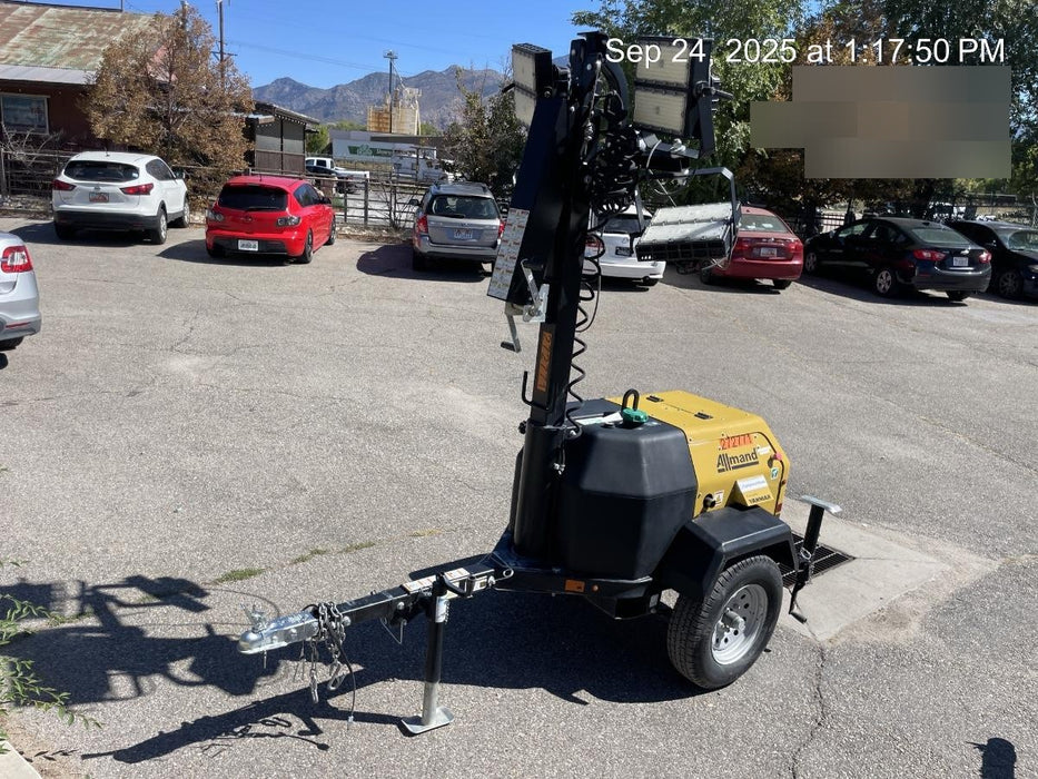 2022 Allmand NLV3GR (4) LED Light Fixture 350W, 23' Vertical Mast, 3kW Prime, Towable, ES Decals, T3