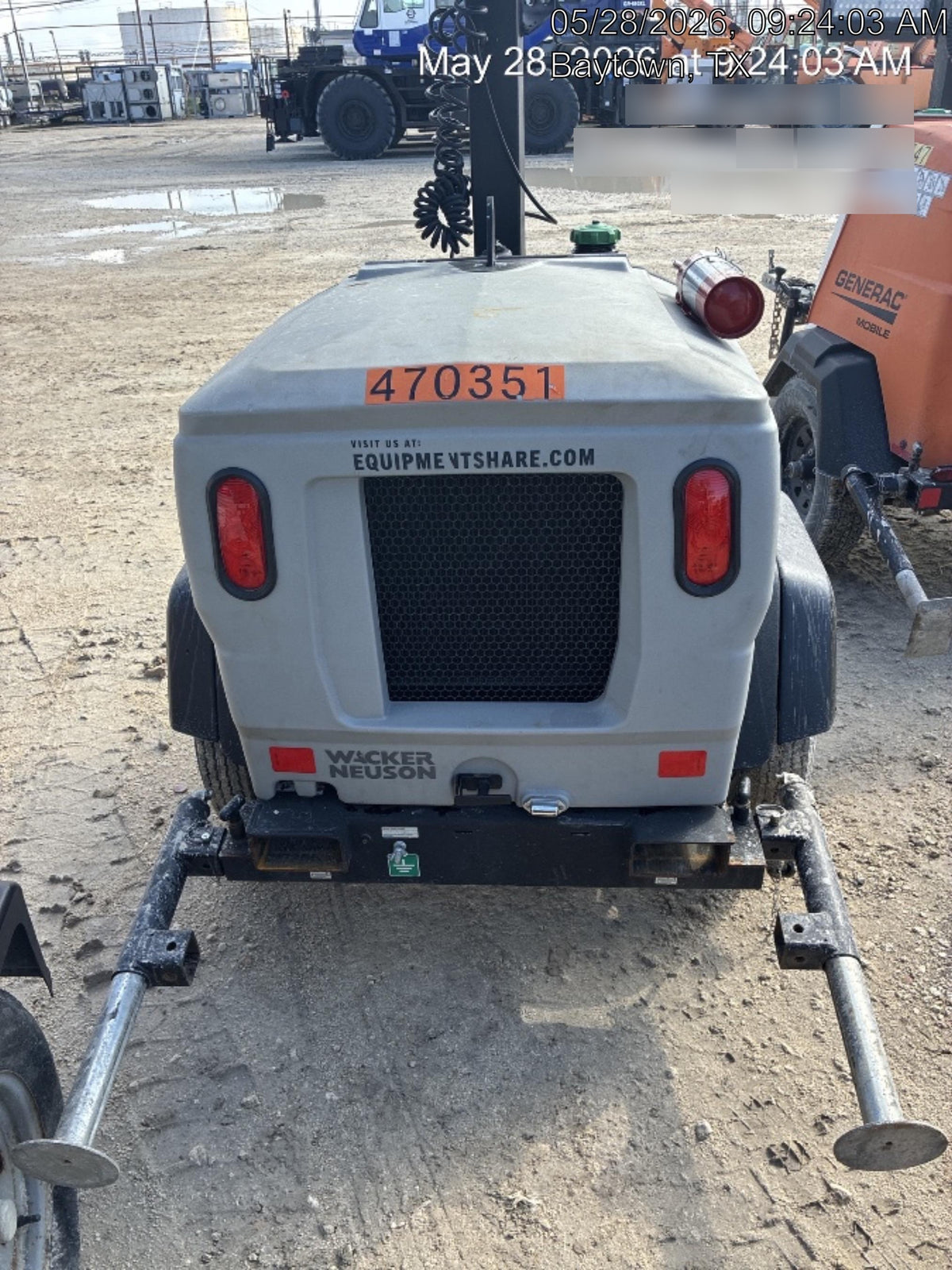 2024 Wacker Neuson LTT4 Diesel, Kohler KDW702, Deep Sea Controller, Auto Start, LED 320W, Bypass Outlet, T3