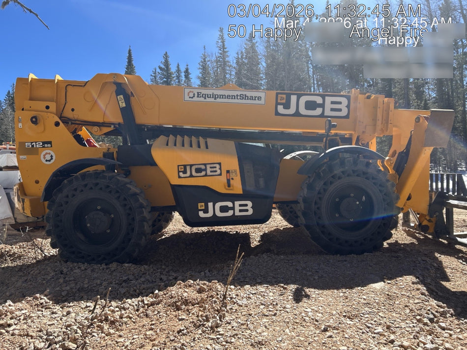 2020 JCB 512-56 Canopy, 74Hp, Solid Tires, Work Lights, Beacon, Aux Hydraulics, Back up Alarm, Lifting Eye, ES Decals