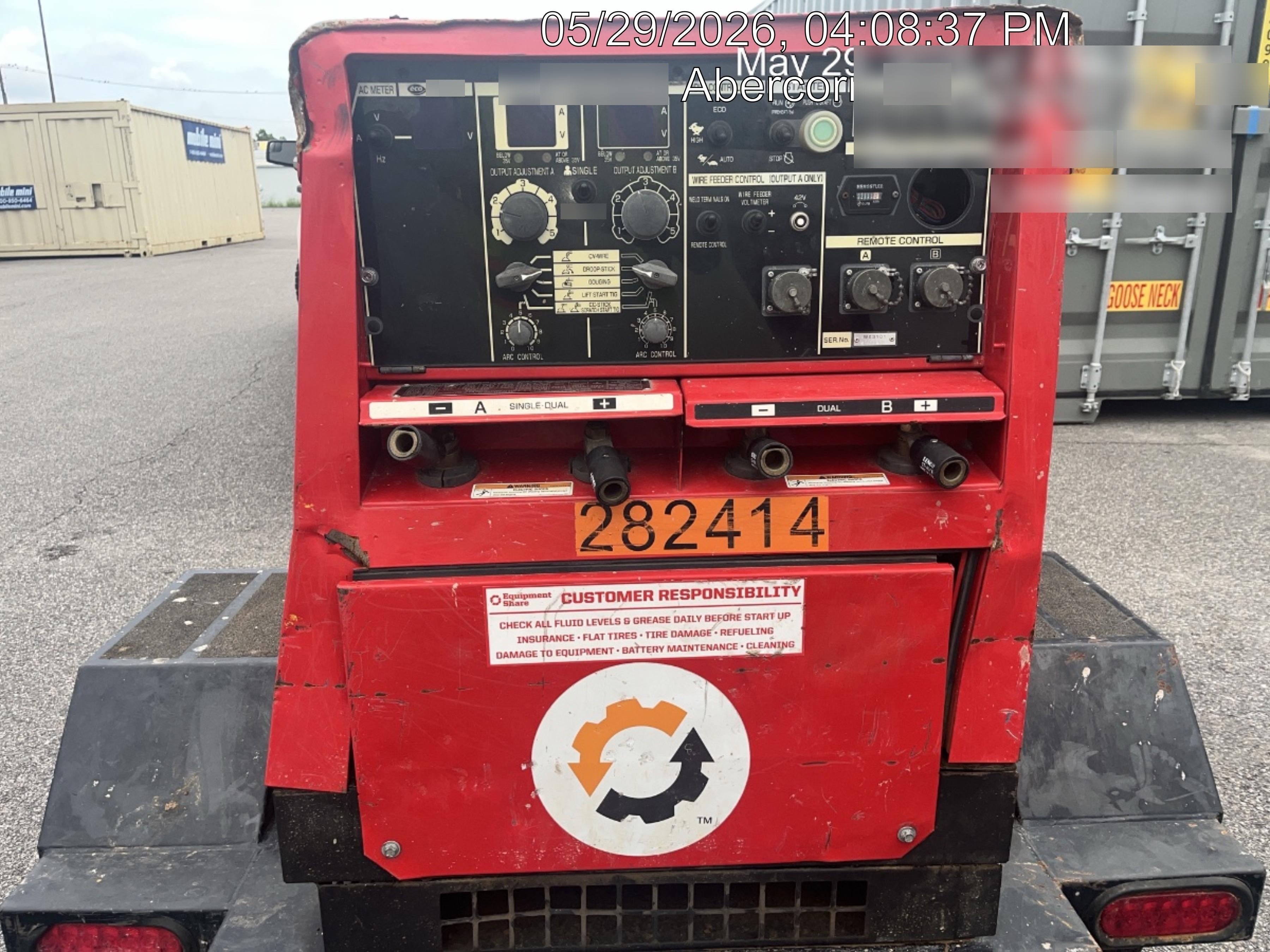 2022 Shindaiwa DGW400MDL Kubota D902 Engine, 23 HP, Dual Op Welder, Wire, Arc, Droop Stick, Tig, and CC Stick Functionality, Simulphase, 3 Phase and 1 Phase Gen Output, Single Axle NB Trlr, Slr Trckl Chrg 12V 12W, Fire Ext